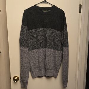 Men's Charcoal and Gray Crewneck Sweater